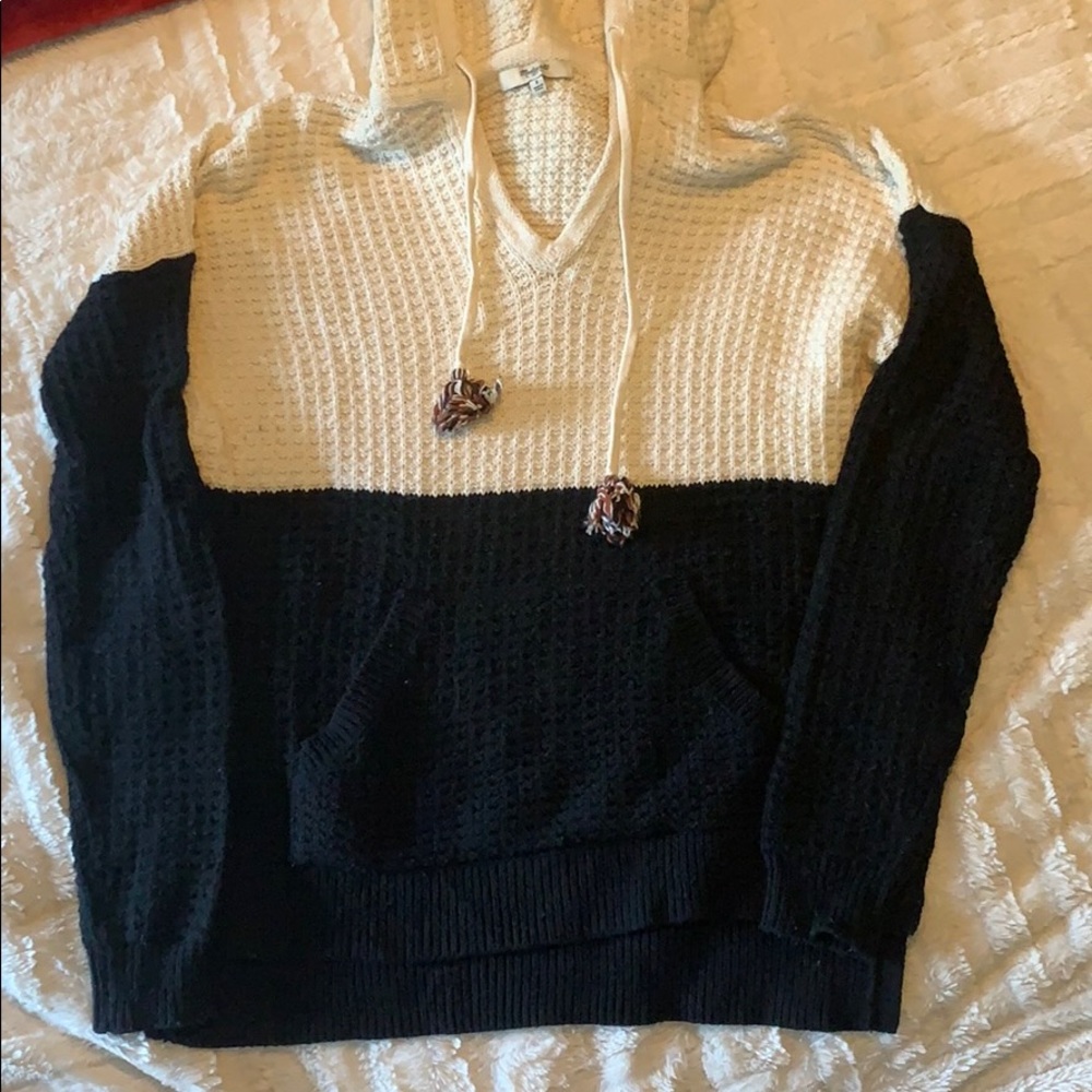 Madewell black and off white sweater!